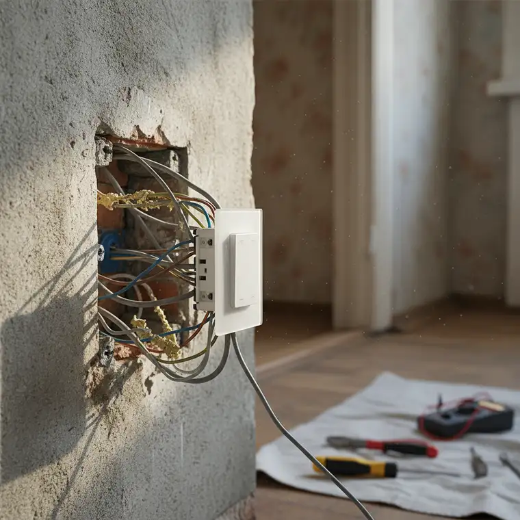 Koszt montażu inteligentnych włączników w starym bloku z aluminiową instalacją