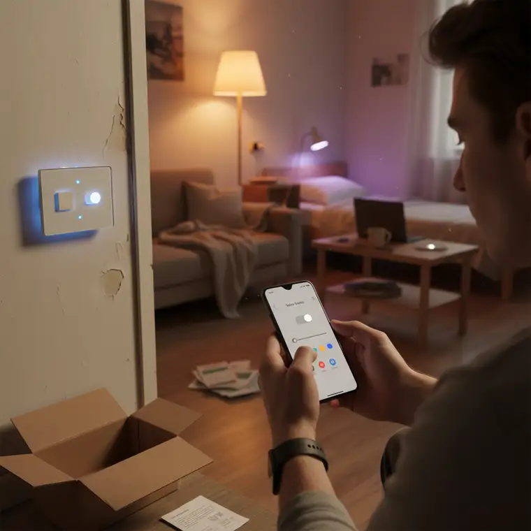 Przykład zastosowania inteligentnej żarówki i smart gniazdka w wynajmowanym mieszkaniu, bez ingerencji w instalację i przy niskim budżecie