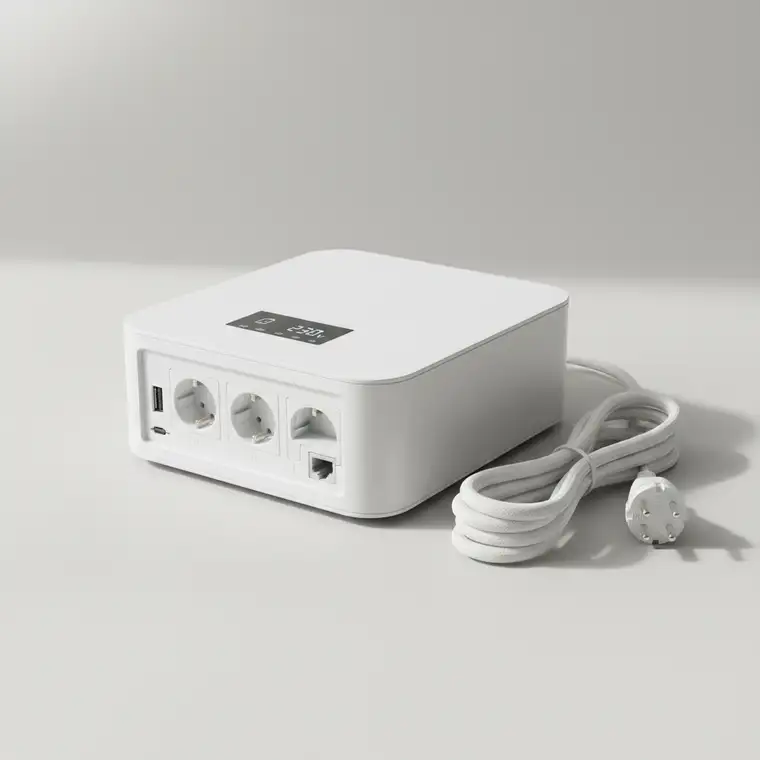 Domowe biuro z komputerem stacjonarnym, listwą antyprzepięciową i UPS – porównanie ochrony zasilania dla bezpiecznej pracy zdalnej