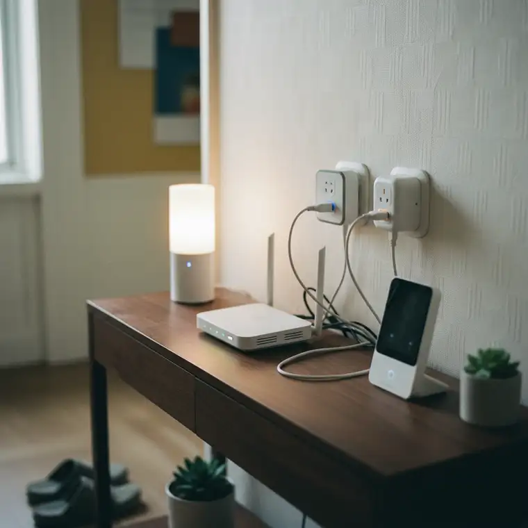 Gniazdko smart Wi-Fi czy Zigbee w małym mieszkaniu z routerem w przedpokoju