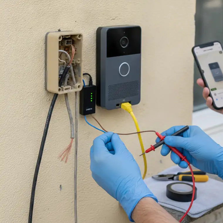 Podłączenie konwertera dwuprzewodowego do IP i wideodomofonu Wi‑Fi do istniejącej instalacji domofonowej