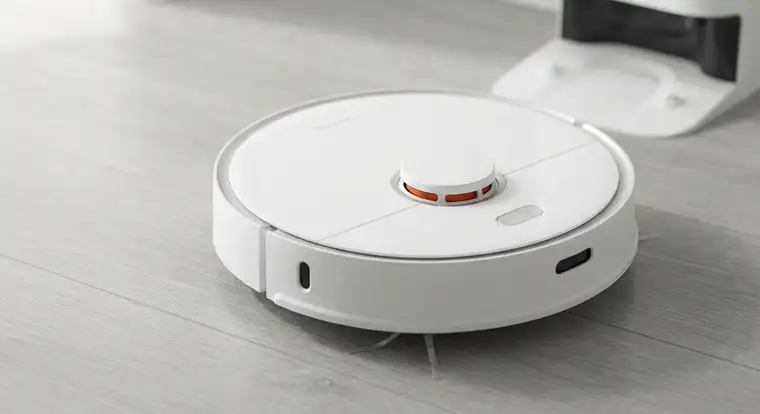 Robot sprzątający do 1000 zł z nawigacją laserową i mopem obrotowym ustawia strefy zakazu w aplikacji w mieszkaniu w bloku