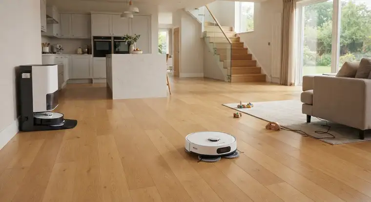 Stacja dokująca robota sprzątającego do 2500 zł z automatycznym opróżnianiem i mopowaniem w domu jednorodzinnym z funkcją wznawiania