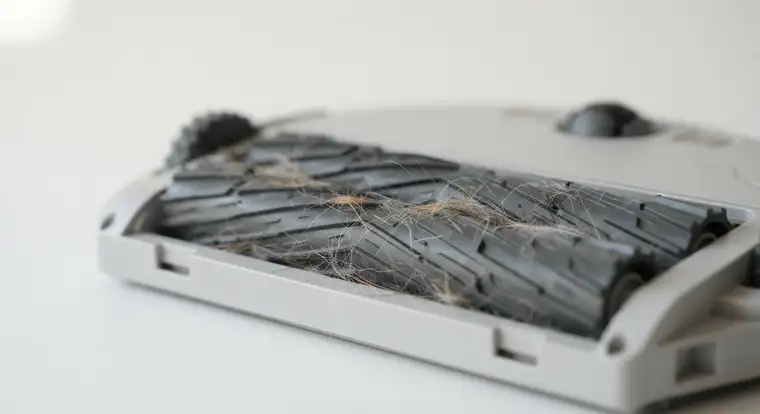 Robot sprzątający bez mopa dla alergików z filtrem HEPA i gumowymi szczotkami zbiera sierść zwierząt z podłogi